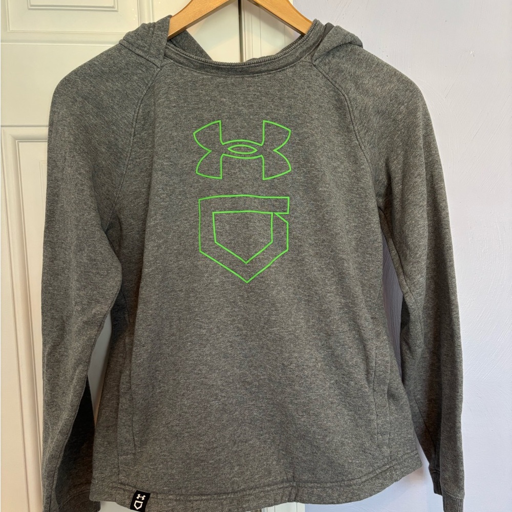 Under Armour Gray and Green Baseball Hoodie
